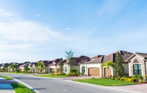Florida homes on neighborhood street